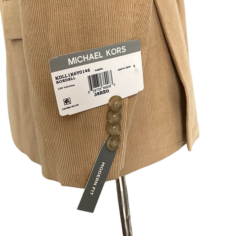 Michael Kors Sport Coat Men's 38 Regular Modern Fit Corduroy Cotton Camel NEW - Picture 6 of 10